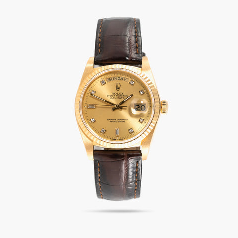 Rolex Day-Date 18038 36mm 1983 Champagne Dial