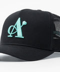 A Jewellers Azure Signature Trucker Cap Black/Turquoise