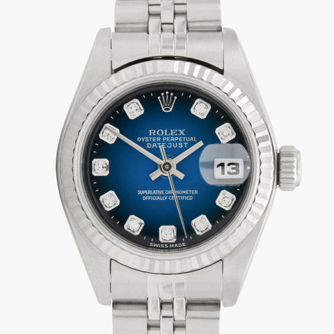 Rolex Lady Datejust 69174 26mm 1995 Blue Dial