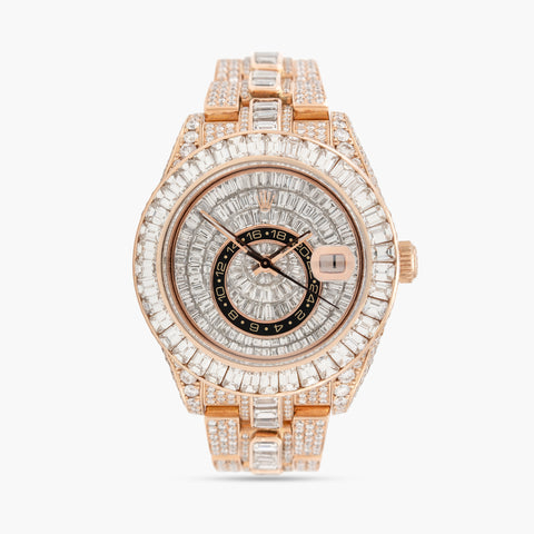 Rolex Sky-Dweller 326935 42mm Approx. 2018 Pave Baguette Chandelier Dial